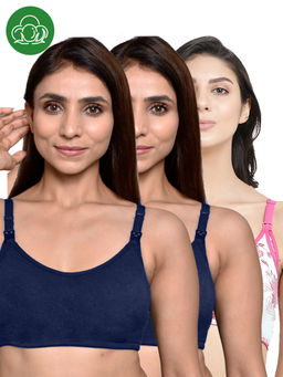 Inner Sense - Women Organic Cotton Antimicrobial Feeding Bra (Pack of 3)