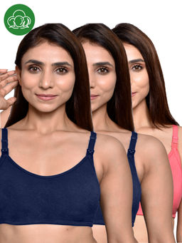 Inner Sense - Women Organic Cotton Antimicrobial Feeding Bra (Pack of 3)