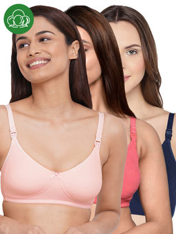 Inner Sense - Women Organic Cotton Antimicrobial Feeding Bra (Pack of 3)