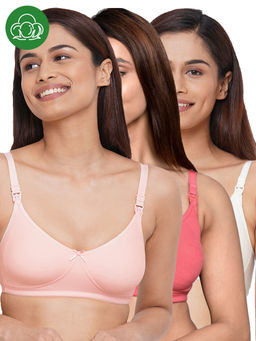 Inner Sense - Women Organic Cotton Antimicrobial Feeding Bra (Pack of 3)