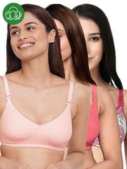 Inner Sense - Women Organic Cotton Antimicrobial Feeding Bra (Pack of 3)