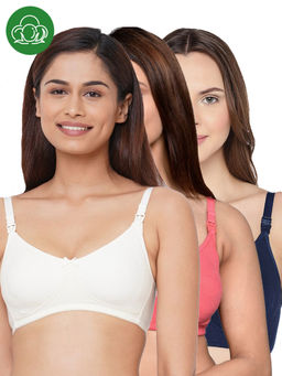 Inner Sense - Women Organic Cotton Antimicrobial Feeding Bra (Pack of 3)