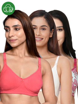 Inner Sense - Women Organic Cotton Antimicrobial Feeding Bra (Pack of 3)
