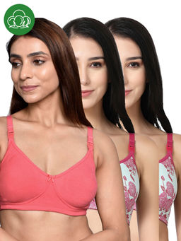 Inner Sense - Women Organic Cotton Antimicrobial Feeding Bra (Pack of 3)