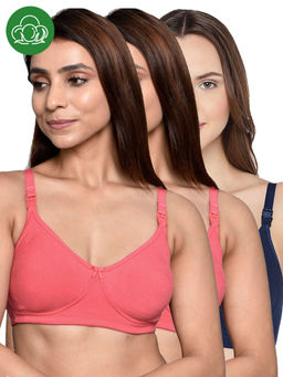 Inner Sense - Women Organic Cotton Antimicrobial Feeding Bra (Pack of 3)