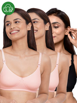 Inner Sense - Women Organic Cotton Antimicrobial Feeding Bra (Pack of 3)