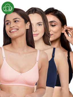 Inner Sense - Women Organic Cotton Antimicrobial Feeding Bra (Pack of 3)