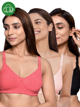 Inner Sense - Women Organic Cotton Antimicrobial Feeding Bra (Pack of 3)
