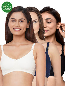 Inner Sense - Women Organic Cotton Antimicrobial Feeding Bra (Pack of 3)
