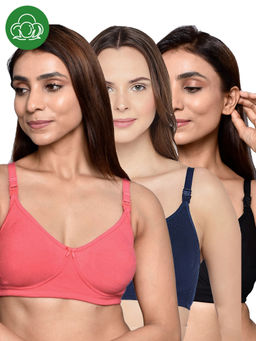 Inner Sense - Women Organic Cotton Antimicrobial Feeding Bra (Pack of 3)