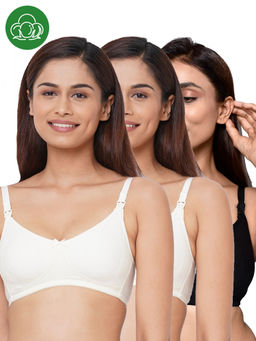 Inner Sense - Women Organic Cotton Antimicrobial Feeding Bra (Pack of 3)