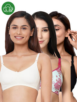 Inner Sense - Women Organic Cotton Antimicrobial Feeding Bra (Pack of 3)