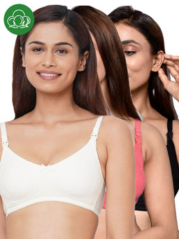 Inner Sense - Women Organic Cotton Antimicrobial Feeding Bra (Pack of 3)