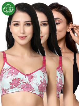 Inner Sense - Women Organic Cotton Antimicrobial Feeding Bra (Pack of 3)
