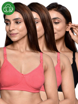 Inner Sense - Women Organic Cotton Antimicrobial Feeding Bra (Pack of 3)