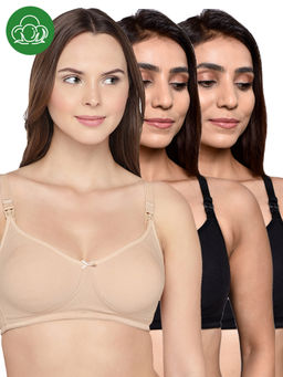 Inner Sense - Women Organic Cotton Antimicrobial Feeding Bra (Pack of 3)