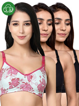 Inner Sense - Women Organic Cotton Antimicrobial Feeding Bra (Pack of 3)