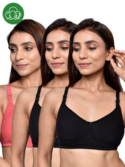 Inner Sense - Women Organic Cotton Antimicrobial Feeding Bra (Pack of 3)