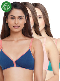 Inner Sense - Women Organic Cotton Antimicrobial Feeding Bra (Pack of 3)