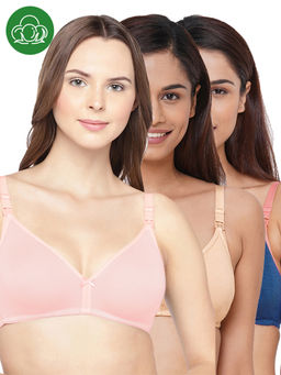 Inner Sense - Women Organic Cotton Antimicrobial Feeding Bra (Pack of 3)