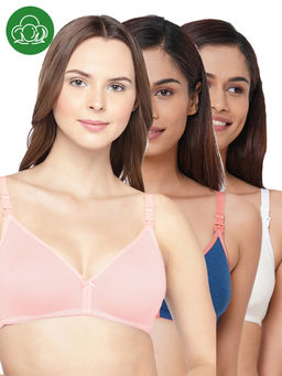 Inner Sense - Women Organic Cotton Antimicrobial Feeding Bra (Pack of 3)