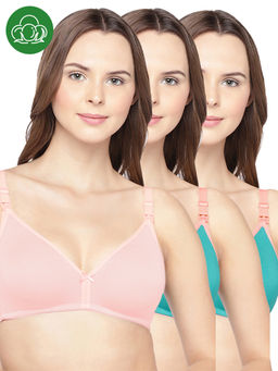 Inner Sense - Women Organic Cotton Antimicrobial Feeding Bra (Pack of 3)