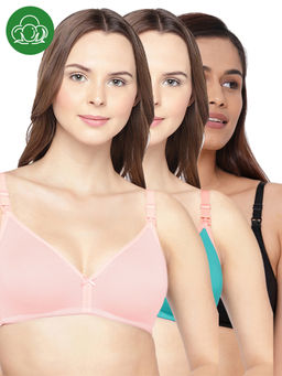 Inner Sense - Women Organic Cotton Antimicrobial Feeding Bra (Pack of 3)