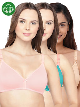Inner Sense - Women Organic Cotton Antimicrobial Feeding Bra (Pack of 3)