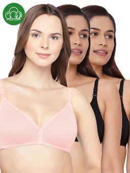 Inner Sense - Women Organic Cotton Antimicrobial Feeding Bra (Pack of 3)