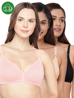 Inner Sense - Women Organic Cotton Antimicrobial Feeding Bra (Pack of 3)