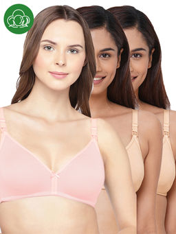 Inner Sense - Women Organic Cotton Antimicrobial Feeding Bra (Pack of 3)