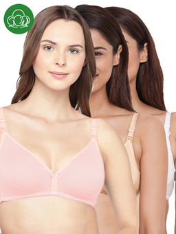 Inner Sense - Women Organic Cotton Antimicrobial Feeding Bra (Pack of 3)