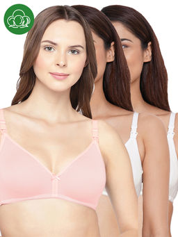 Inner Sense - Women Organic Cotton Antimicrobial Feeding Bra (Pack of 3)