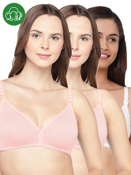 Inner Sense - Women Organic Cotton Antimicrobial Feeding Bra (Pack of 3)