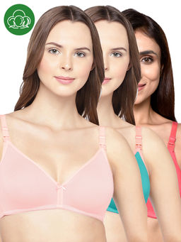 Inner Sense - Women Organic Cotton Antimicrobial Feeding Bra (Pack of 3)
