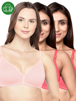 Inner Sense - Women Organic Cotton Antimicrobial Feeding Bra (Pack of 3)