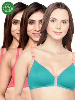 Inner Sense - Women Organic Cotton Antimicrobial Feeding Bra (Pack of 3)