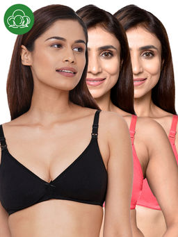 Inner Sense - Women Organic Cotton Antimicrobial Feeding Bra (Pack of 3)