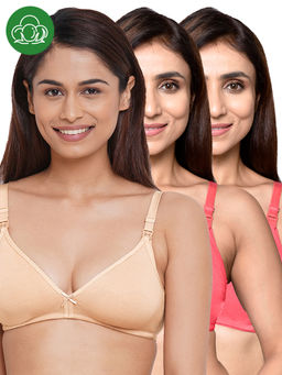 Inner Sense - Women Organic Cotton Antimicrobial Feeding Bra (Pack of 3)