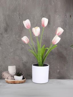 Ekhasa - Tulip Flower Vase Pot With Artificial Flowers