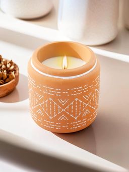 Ekhasa - Teak Wood Scented Candle (Orange)
