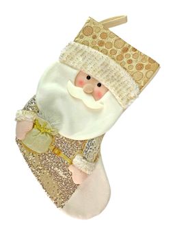Little Surprise Box - Golden Santa Christmas Stocking For Gifts-Christmas Decor
