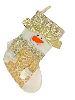 Little Surprise Box - Golden Snowman Christmas Stocking For Gifts-Christmas Decor