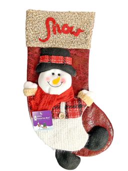 Little Surprise Box - Snow Lettering Snowman Christmas Stocking For Gifts-Christmas Decor