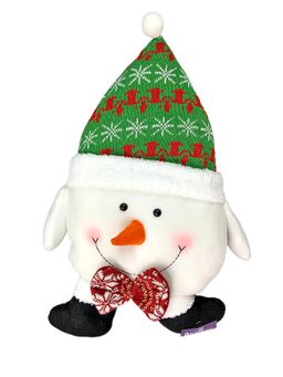 Little Surprise Box - Fluffy Snowman Christmas Themed Pillow-Soft Toy For Christmas Home Decor