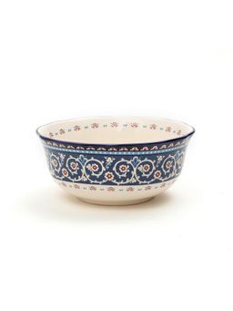 EZ Life - Iranian Indigo & White Series 7 Inch Ceramic Serving Bowl (950 ml)