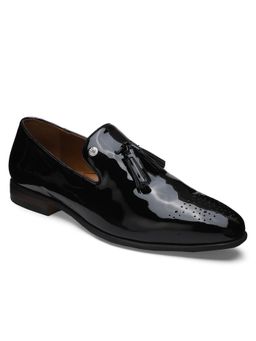 EZOK - Genuine Leather Black Solid Formal Slip On For Men