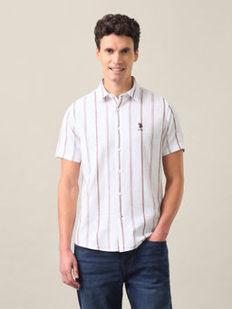U.S. Polo Assn. Denim Co. - Men Striped Regular Fit Cotton Shirt