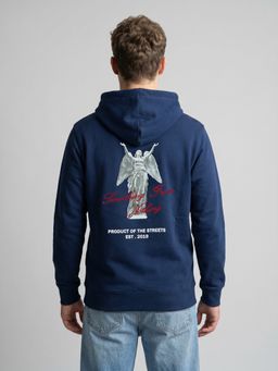 Rock.it - Mens Blue Regular Fit Full Sleeve Solid Hoodie