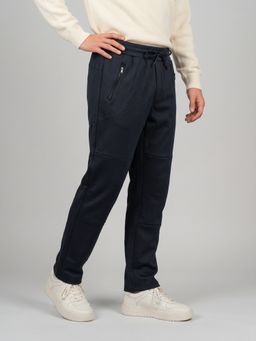 Monte Carlo - Mens Navy Blue Regular Fit Solid Trouser